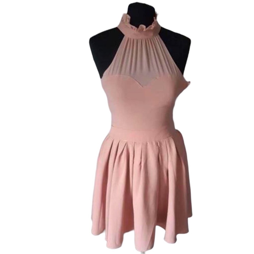 Blaque Label high neck mesh dust pink dress.Size S.